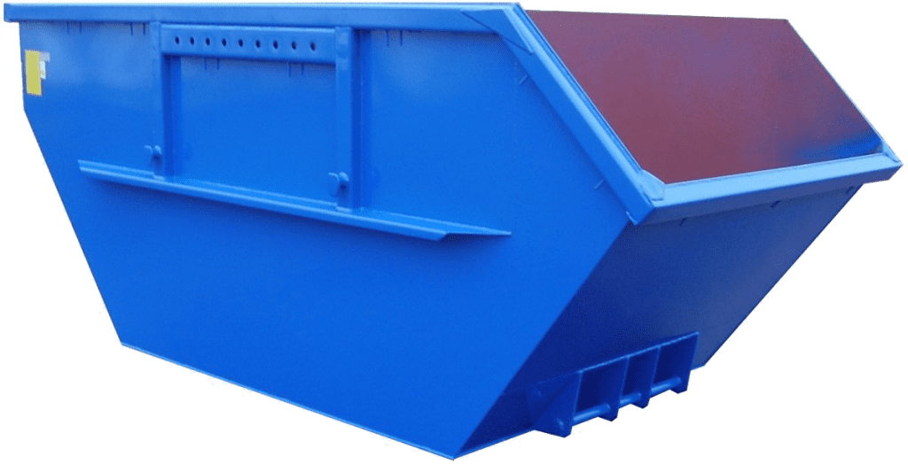 Tub container according to DIN 30 720-1 (triple dump pin) - open/asymmetrical